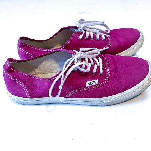 Authentic Vans Burgundy & White Lace-Up Shoes Men's 8.5 Women's 10 - Picture 6 of 12